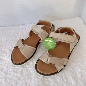 Froddo Sandals Girls Gold Shimmer 3 Strap Adjustable Size EU 33 US 2 NWT